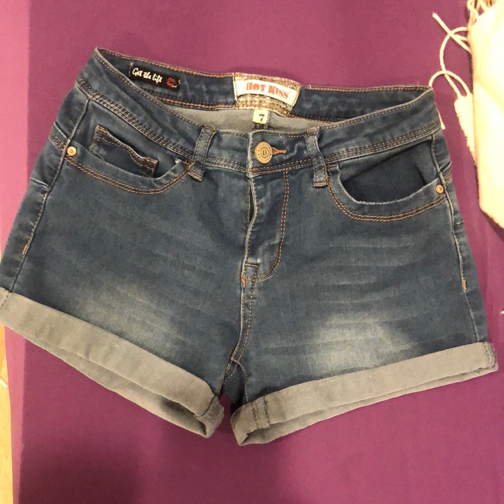 Booty lifting sculpting denim shorts